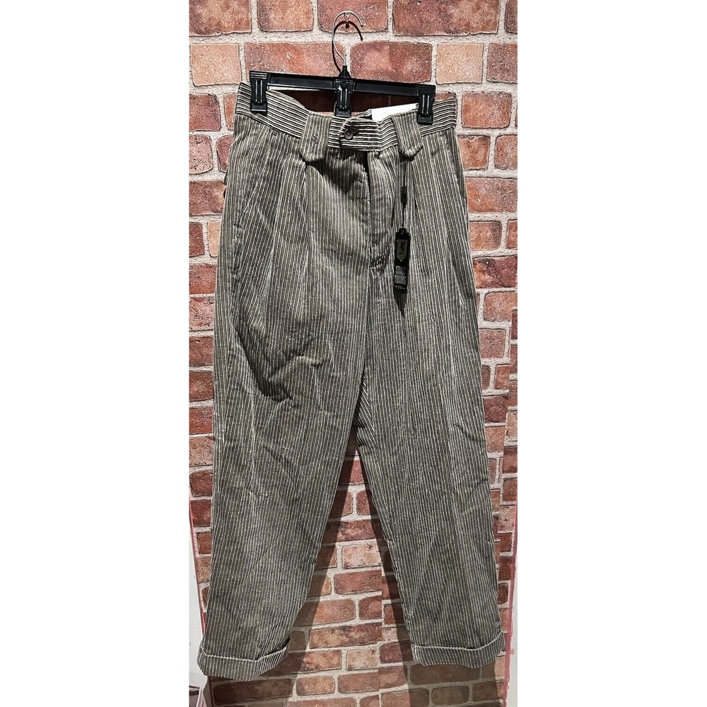 STACY ADAMS 's Men's‎ Dress Pants Size 34/32 Grey Striped Polyester/Corduroy